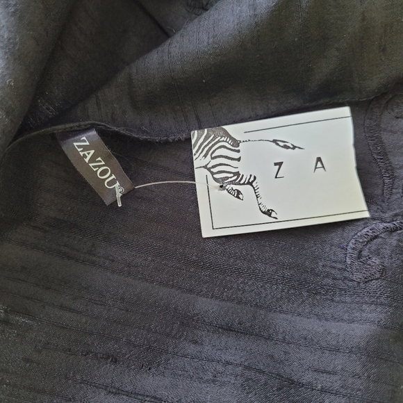 Dupionni Silk Shawl~Scarf NWT, ZAZOU 20x75" - Picture 13 of 16